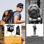 Audoyon Folding Camping Table - Small Outdoor Table with Storage Bag - Adjustable Height 14.2'' & 18.9'', Portable Lightweight Aluminum Foldable Side Table for Picnic, BBQ, Beach & Tailgating