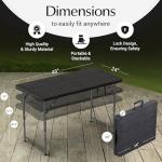 4 Feet Foldable Table Adjustable Height with Built in Handle, Steel Legs | 4FT Heavy Duty Portable | Perfect for Party Dining Wedding Events Picnic Indoor Outdoor Camping Utility Folding - 4 Foot