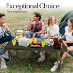 4 Feet Foldable Table Adjustable Height with Built in Handle, Steel Legs | 4FT Heavy Duty Portable | Perfect for Party Dining Wedding Events Picnic Indoor Outdoor Camping Utility Folding - 4 Foot