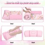 Toddler Nap Mat Kids Sleeping Bag 59‘’×24‘’, Soft Slumber Bag with Removable Pillow and Blanket for Kids Girls Boys,Roll Up Sleeping Mat Thick for Camping,Daycare, Kindergarden,Unicorn