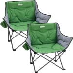 PORTAL 32In Extra Wide Camping Chair for Adults, Oversized Folding Chair with Cup Holder & Carry Bag, Heavy-Duty Outdoor Chair Supports 350 lbs, Portable for Camping, Lawn, Patio – Green (2-Pack)