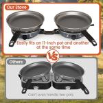 Cofiyard 20,000 BTUs 2 Burner Propane Camping Stove, Portable Folding Camp Stove with Adjustable Burners, Built-in Ignition and Carrying Bag, Dual Gas Stoves for Tailgating, Camping, BBQ Overland Grey