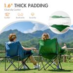 PORTAL 32In Extra Wide Camping Chair for Adults, Oversized Folding Chair with Cup Holder & Carry Bag, Heavy-Duty Outdoor Chair Supports 350 lbs, Portable for Camping, Lawn, Patio – Green (2-Pack)