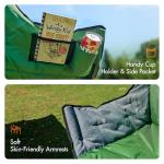 PORTAL 32In Extra Wide Camping Chair for Adults, Oversized Folding Chair with Cup Holder & Carry Bag, Heavy-Duty Outdoor Chair Supports 350 lbs, Portable for Camping, Lawn, Patio – Green (2-Pack)