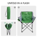 PORTAL 32In Extra Wide Camping Chair for Adults, Oversized Folding Chair with Cup Holder & Carry Bag, Heavy-Duty Outdoor Chair Supports 350 lbs, Portable for Camping, Lawn, Patio – Green (2-Pack)