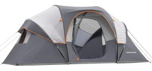 HIKERGARDEN 10 Person Camping Tent - Portable Large Family Tent for Camp, Windproof Fabric Dome Tent Outdoor for Hiking, Backpacking, Traveling - 14'x11'x74in(H) (Gray)