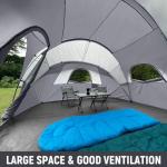 HIKERGARDEN 10 Person Camping Tent - Portable Large Family Tent for Camp, Windproof Fabric Dome Tent Outdoor for Hiking, Backpacking, Traveling - 14'x11'x74in(H) (Gray)