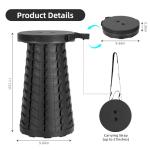 Qiguet Collapsible Stool, Folding Chair - Upgraded Portable Chair with Load Capacity 400lbs, Portable Stool for Camping Fishing Hiking - Folding Tool with Carrying Straps,Gifts for Fisherman (Black)