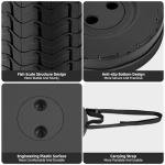 Qiguet Collapsible Stool, Folding Chair - Upgraded Portable Chair with Load Capacity 400lbs, Portable Stool for Camping Fishing Hiking - Folding Tool with Carrying Straps,Gifts for Fisherman (Black)