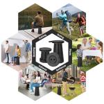 Qiguet Collapsible Stool, Folding Chair - Upgraded Portable Chair with Load Capacity 400lbs, Portable Stool for Camping Fishing Hiking - Folding Tool with Carrying Straps,Gifts for Fisherman (Black)