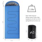 Wind Tour 3 Season Lightweight Waterproof Sleeping Bag Indoor & Outdoor for Hiking Backpacking Camping Traveling (Blue-1.0kg)