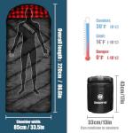 ShinHye 0 Degree Sleeping Bag for Adults - Cotton Flannel 4 Season Cold Weather Winter, XXL Big and Tall Camping Sleeping Bag with Compression Sack (Black1, 90"×35" Right Zip)