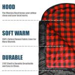 ShinHye 0 Degree Sleeping Bag for Adults - Cotton Flannel 4 Season Cold Weather Winter, XXL Big and Tall Camping Sleeping Bag with Compression Sack (Black1, 90"×35" Right Zip)