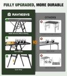 Raynesys Foldable Grill Table with Mesh Desktop, 200lbs 3Ft Portable Folding Table, Height Adjustable Metal Table for Ourdoor, Camping, Picnic, BBQ and Beach, RV, 35.4" L x 23.6" W