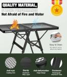 Raynesys Foldable Grill Table with Mesh Desktop, 200lbs 3Ft Portable Folding Table, Height Adjustable Metal Table for Ourdoor, Camping, Picnic, BBQ and Beach, RV, 35.4" L x 23.6" W