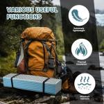 Ultralight Foam Sleeping Pad, Waterproof Closed Cell Foam Pad for Superior Insulation, Folding Sleeping Mat for Compact Storage, Foldable and Portable for Hiking and Camping (Blue)