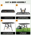Raynesys Foldable Grill Table with Mesh Desktop, 200lbs 3Ft Portable Folding Table, Height Adjustable Metal Table for Ourdoor, Camping, Picnic, BBQ and Beach, RV, 35.4" L x 23.6" W