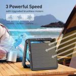 Solar Fan with LED Lantern -10W Detachable Solar Panel Powered Fan, 90° Adjust, 20Hrs Cooling, 3 Speed & Timer, Rechargeable Battery Operated for Camping Outdoor Fishing Travel RV Hurricane