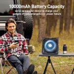 Solar Fan with LED Lantern -10W Detachable Solar Panel Powered Fan, 90° Adjust, 20Hrs Cooling, 3 Speed & Timer, Rechargeable Battery Operated for Camping Outdoor Fishing Travel RV Hurricane