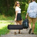 GDY Camping Chairs, Oversized Hammock, Folding Rocking Chairs, Adjustable Back Swing Chairs, Cup Holder, Outdoor Beach Lawn, Black