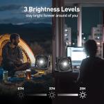 Solar Fan with LED Lantern -10W Detachable Solar Panel Powered Fan, 90° Adjust, 20Hrs Cooling, 3 Speed & Timer, Rechargeable Battery Operated for Camping Outdoor Fishing Travel RV Hurricane