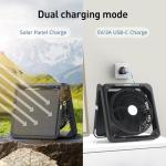 Solar Fan with LED Lantern -10W Detachable Solar Panel Powered Fan, 90° Adjust, 20Hrs Cooling, 3 Speed & Timer, Rechargeable Battery Operated for Camping Outdoor Fishing Travel RV Hurricane