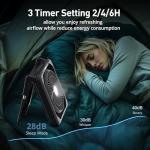 Solar Fan with LED Lantern -10W Detachable Solar Panel Powered Fan, 90° Adjust, 20Hrs Cooling, 3 Speed & Timer, Rechargeable Battery Operated for Camping Outdoor Fishing Travel RV Hurricane