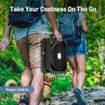 Solar Fan with LED Lantern -10W Detachable Solar Panel Powered Fan, 90° Adjust, 20Hrs Cooling, 3 Speed & Timer, Rechargeable Battery Operated for Camping Outdoor Fishing Travel RV Hurricane