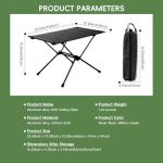 AXIONA ELEMENTS Camping Table, Lightweight and Portable Folding Table, Ideal for Camping, Hiking, Beach, Picnic, Travel, Backyard (Black)