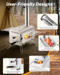 Gonex Hot Tent Stove, Portable Wood Burning Camping Stove with Ash Drawer & Large Firebox for Tent, Outdoor, Heating, Cooking, Ice Fishing