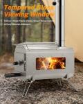 Gonex Hot Tent Stove, Portable Wood Burning Camping Stove with Ash Drawer & Large Firebox for Tent, Outdoor, Heating, Cooking, Ice Fishing