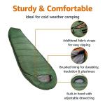 Amazon Basics 20°F Cold Weather Mummy Sleeping Bag, 82 Inches x 33 Inches, Olive Green