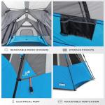 CORE 12 Person Instant Cabin Tent with LED Lights | Large 3 Room Family Lighted Pop Up Tent for 2 Minute Camp Setup | Included Storage Pockets for Camping Accessories