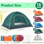 Woanger 10 Pack Bulk 2 Person Camping Tents for Homeless Lightweight Outdoor Tent with Rain Fly and Carrying Bag Waterproof Windproof Setup Pop Up for Homeless Camping Backpacking(Multicolor)