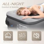 JUITOY Twin Air Mattress with Built in Pump Newly Upgraded one-Touch air Mattress with pillowNo Peculiar Smell for Camping,Home,Guests & Portable Travel,18"/440lbs Max Blow Up Bed Gray