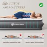 JUITOY Twin Air Mattress with Built in Pump Newly Upgraded one-Touch air Mattress with pillowNo Peculiar Smell for Camping,Home,Guests & Portable Travel,18"/440lbs Max Blow Up Bed Gray
