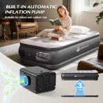 JUITOY Twin Air Mattress with Built in Pump Newly Upgraded one-Touch air Mattress with pillowNo Peculiar Smell for Camping,Home,Guests & Portable Travel,18"/440lbs Max Blow Up Bed Gray