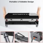 CAMPLUX 2 Burners & 1 Grill Propane Camping Stove, 15,000 BTU Portable Outdoor Propane Camping Grill Burner with Free Standing Legs, Auto-Ignition Gas Stove with Regulator, Black