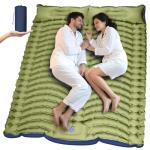 Yamokizy Double Camping Sleeping Pad, Ultra-Lightweight Inflatable Sleeping Mat with Built-in Pillow, Foot Pump, Compact and Portable, Ideal for Outdoor Camping Gear, Backpacking, Hiking(Duo)