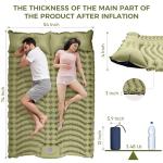 Yamokizy Double Camping Sleeping Pad, Ultra-Lightweight Inflatable Sleeping Mat with Built-in Pillow, Foot Pump, Compact and Portable, Ideal for Outdoor Camping Gear, Backpacking, Hiking(Duo)