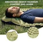 Yamokizy Double Camping Sleeping Pad, Ultra-Lightweight Inflatable Sleeping Mat with Built-in Pillow, Foot Pump, Compact and Portable, Ideal for Outdoor Camping Gear, Backpacking, Hiking(Duo)