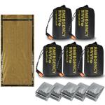 LeadCon 5 Pack Extra Large Emergency Sleeping Bags with Survival Whistle, Aluminized PE Survival Gear Supplies for Camping Hiking. Emergency Blankets for Survival