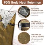 LeadCon 5 Pack Extra Large Emergency Sleeping Bags with Survival Whistle, Aluminized PE Survival Gear Supplies for Camping Hiking. Emergency Blankets for Survival