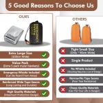 LeadCon 5 Pack Extra Large Emergency Sleeping Bags with Survival Whistle, Aluminized PE Survival Gear Supplies for Camping Hiking. Emergency Blankets for Survival