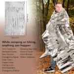 LeadCon 5 Pack Extra Large Emergency Sleeping Bags with Survival Whistle, Aluminized PE Survival Gear Supplies for Camping Hiking. Emergency Blankets for Survival