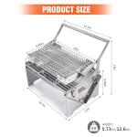 BiggerFire 360° Rotating Barbecue Grill, Stainless Steel Flipping Barbecue Grills, Portable Camping Charcoal BBQ Grill Outdoor, Detachable Portable Charcoal Barbecue Grill for Picnic Yard Party