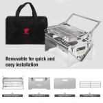 BiggerFire 360° Rotating Barbecue Grill, Stainless Steel Flipping Barbecue Grills, Portable Camping Charcoal BBQ Grill Outdoor, Detachable Portable Charcoal Barbecue Grill for Picnic Yard Party