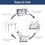 Byliable 34" Square Folding Card Table, Fold-in-Half Utility Dining Portable Table Heavy Duty HDPE White Plastic Foldable with Carrying Handle Indoor Outdoor for Picnic, Camping, Party