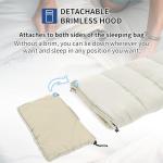 Naturehike 36-54℉ Camping Sleeping Bag for Adults, Spliceable Double Sleeping Bag 3 Seasons, Lightweight Waterproof Sleep Bags for Cold&Warm Weather (White)