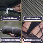 Onewind 11ft Camping Hammock with Mosquito Net and Structure Ridgeline, Lightweight Portable Hammock with 12ft Tree Straps Ideal for Outdoor Hiking Backpacking, OD Green